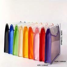 Colorful Transparent Plastic Expanding File Folder – Large Capacity Storage Folder, Suitable For Receipts, Bills And Taxes, A4/Letter Size, For School, Office Or Home Use, Desktop File Organizer, Simple Snap Design, Visible Folder - Multiple Styles - View 5