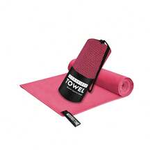 1PC Rose Red Quick-Drying Towel Microfiber Outdoor Sports Ultra-Thin Soft Super Absorbent Camping Gym Yoga Mountaineering Sweat Towel - Rose Red - View 11