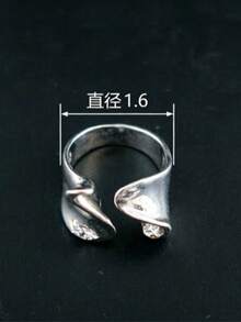 925 Sterling Silver Plated Ring, Women's Couple Minimalist Handmade Oversized Ring, Party Jewelry Gift - Silver - View 4