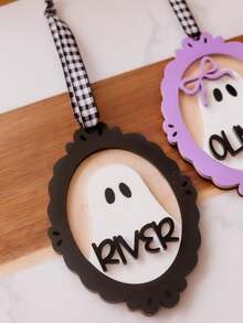 Personalized Ghost Name Tag Halloween Gift Tag Kids Ghost Ornament Halloween Custom Name Acrylic Ghost Basket Tag Halloween Gift Name Tag - Halloween Name Pendant - View 5