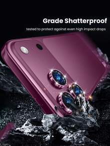 3 Packs [2026 New] 9H Tempered Glass Camera Lens Protector Compatible With Iphone 18 Pro Max/18 Pro, Burgundy Glitter, HD Clear, Anti-Scratch, Anti-Fingerprint, Shatterproof, Metal Frame, Bubble Free, Easy Install, Case Friendly, Birthday Gift For Friends & Family - Burgundy - View 5