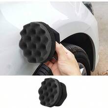Multifunctional All-In-One Handheld Car Wash Tool, Sponge Surface For Waxing, Polishing And Wiping, Brush Head For Tire Crevice Dirt, No Need For Multiple Tools For Home Car Washing, Practical Car Wash Accessory - Wavy Car Wash Sponge - View 1