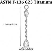 1PC G23 Pure Titanium Differdent CZ Star Heart Charm For Ear Lobe Dangle Hinger Lip Hoop Huggie Earrings Daith Flower Shaped Chain Pendant Accessory - Titanium Color - View 19