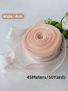 10/50Yards Sheer Chiffon Ribbon Organza Satin Ribbons For Gift Wrapping Decoration Christmas Wedding Birthday Party Bouquets Wreath Sewing Supplies - Multi-color - View 39