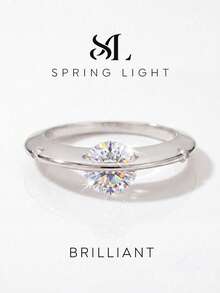 1pc Moissanite Ring, Unique 1ct Planet Orbit Design, Suitable For Women's Daily Wear And Gifting - Round Moissanite Ring - 1CT - View 2