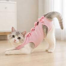Cat Recovery Suit Adjustable Tie Closure Post Surgery Bodysuit Soft Pet Surgical Recovery Clothing For Cats Small Dogs - Multicolor - View 15