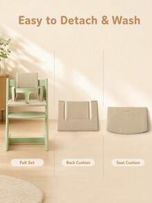 Baby Growth Chair Cushion Compatible With Stokke High Chair Thickened Infant Seat Pad Removable And Washable - Khaki - View 6