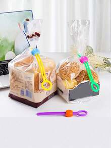 1/3/6/12 Pack Three-Color Snack Fresh-Keeping Ties, With Creative Food Sealing Buckle, Cable Organizer, Kitchen Storage And Fresh-Keeping Tool - Multicolor - View 5