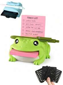 Hippo-Campus Desk Organizer, Note Toad Desk Organizer Note Holder, All In One Storage For Pens, Pencils, Sticky Notes And Notepads, Cute Stationery Holder With Reusable Stencils, Durable Office Accessory, Fun Gift Idea - Multicolor - View 10