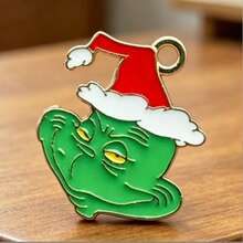 The Grinch إكسسوارات ديكور عيد الميلاد قلادة قطرة زيت من سبيكة مفتاح سلسلة أقراط سحر حقيبة - تتوفر عدة موديلات - مشاهدة 4