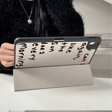 1pc Orange Sunset Handwritten Inspirational Quote Print Tablet Case With Pen Slot, Multi-Angle Magnetic Stand With Auto Sleep/Wake,Tablet Case Compatible With IPad PRO/AIR, Compatible With SAMSUNG,Compatible With XIAOMI Pad 5/6/7,Compatible With Huawei Matepad - Multicolor - View 5