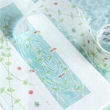 Kawaii Japanese Summer Washi Tape Pack, Goldfish, Bubble, Firework & Seaweed Patterns Decorative Masking Tape, DIY Scrapbook Journaling Decor Stationery Supplies - A - View 3