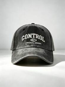 1pc Men Vintage Washed CONTROL Letter Embroidered Baseball Cap, Adjustable Distressed Snapback Hat, Casual Sun Hat For Street Travel Hiking - Multi-color - View 11