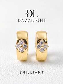 1 Pair Moissanite Earrings: Minimalist Elegant Clover Earrings, Suitable For Women's Daily Wear And Attending Parties - Four-leaf Clover Mozzarella Earrings - View 1