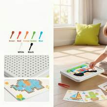 Creative New Mushroom Plug-In Puzzle Toy, Creative Desktop Educational Game, Develops Thinking And Hands-On Ability, 7 Colors Available, Suitable For Indoor And Outdoor Play, Random Color, Random Card Pattern - Multicolor - View 5