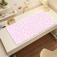 1PC Thick Durable Light Pink Leopard Print Keyboard Leather Mouse Pad Non-Slip Base Gaming Smooth Stain Resistant Surface Leather Desk Mat Birthday Gift For Gamers Students Professionals Office Home Desktop Laptop Minimal Design - View 4