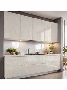 1 Piece Of Marble-Patterned Wallpaper, Suitable For Bathrooms, Dining Tables, Kitchen Doors, Cabinet Countertops, Self-Adhesive Furniture Decorative Stickers, PVC Material, Decoration Stickers, Peel-Off Type Wallpaper - A - View 5