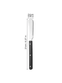 5pcs Stainless Steel Riveted Handle Knife Fork Spoon Dessert Spoon Fork Set Steak Knife Fork Heat-Resistant Handle Tableware Butter Knife - Silver - View 6