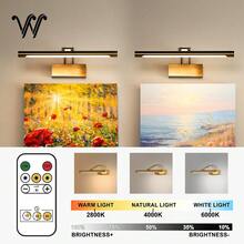 wamblz Wireless Rechargeable Picture Light With Remote Control, Three-Color Changing, Dimmable Timer Battery Operated Wall Light CRI90+, Suitable For Bedrooms, Living Rooms, Studies, Hallways, And Gallery Golden - B-gold - View 3