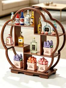 1pc 1:12 Scale Dollhouse Mini Storage Rack/Display Shelf, Suitable For Fruits And Food Sundries, Realistic Dollhouse Mini Display Shelf (Mini Models On Display Shelf Not Included), Entryway Decor, Desk, Office Desk Decoration Shelf - Multicolor - View 5