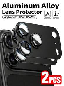 Navigator 2pcs/Pack, Full Coverage Lens Film, Strong Adsorption Metal Camera Protector Cover, Suitable For Phone Case Design - Black, Compatible With IPhone Ultra/18 Pro Max/18 Pro/18/17e/17 Pro Max/17 Pro/17 Air/17/16 Pro Max/16 Pro/16 Plus/16/15 Pro Max/15/14/13/12 And Other Models. - Black - View 2