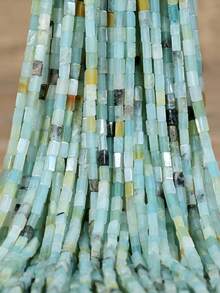1 Strand 2*4mm Amazonite Beads Loose Rectangle Shape Natural Stone Beads For DIY Jewelry Making Bracelet Accessories - Multicolor - View 5