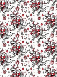 1 Roll Christmas Gift Wrapping Paper, Santa Claus Riding Dinosaur Pattern, Perfect For Wrapping Christmas Gifts, Decorating Christmas Parties And Holiday Gifting, DIY Crafts, Holiday Gift Wrapping, 1 Roll Size: 43cm X 300cm - A - View 6