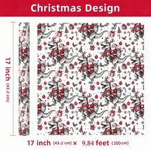 1 Roll Christmas Gift Wrapping Paper, Santa Claus Riding Dinosaur Pattern, Perfect For Wrapping Christmas Gifts, Decorating Christmas Parties And Holiday Gifting, DIY Crafts, Holiday Gift Wrapping, 1 Roll Size: 43cm X 300cm - A - View 9