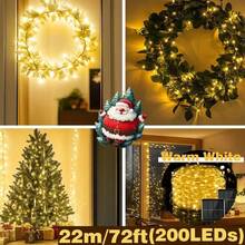 Solar Copper Wire Fairy String Lights For Outdoor Camping Picnic Party, 8 Lighting Modes, 7M50LED/12M100LED/22M200LED/32M300LED, Flexible Foldable Solar Powered Lights, Dusk Auto On For Tent Canopy Tree Table Decor - Solar Copper Wire Lights - View 7
