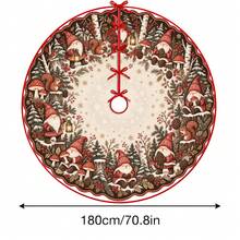 1pc Forest Gnome Faceless Doll Pattern Christmas Tree Skirt, Elegant Color Holiday Decoration, 5 Sizes, Unisex Holiday Gift, Suitable For Home And Party Christmas Decor - Forest Goblin Faceless Doll - View 10