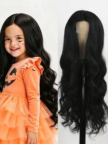 Children's Synthetic Long Wavy Wig, Suitable For Party, Daily Wear, Natural Hair Texture Heat Resistant, Halloween Cosplay - Multicolor - View 13
