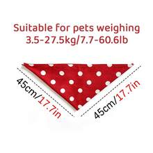 Khăn bandana cho thú cưng hình tam giác, yếm cho chó, khăn cổ cho mèo, màu đỏ chấm bi, họa tiết sóng retro, phụ kiện Giáng Sinh cho thú cưng, trang trí tiệc lễ hội, có thể điều chỉnh, cho chó mèo cỡ nhỏ và trung bình - Nhiều màu - Xem 10