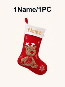 Custom Embroidered Name Christmas Stocking, Personalized Christmas Theme Mantel Decor, Festive Holiday Fireplace Decor, Customized Name Gift Bag, Christmas Tree Ornaments, Customizable Xmas Stocking For Home Party, Christmas Gift For Family, Friends - Style B - View 23