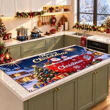 1pc Christmas Themed Printed Pattern Dish Drying Mat, Kitchen Countertop Bowl & Plate Rubber Bottom Drying Pad, Party Decoration, Super Absorbent Hidden Stain Dish Drying Mat, Soft Diatomaceous Earth With Rubber Backing Multi-Functional Kitchen Home Mat, Quick Dry Mat For Coffee Machine & Dish Rack, Kitchen Countertop Coffee Mat & Dish Drying Pad - LL LSD028 - View 4