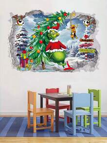 FIFA Stiker Dinding Natal The Grinch Gaya Baru PVC Kartun Film Monster Hijau Dekorasi Dinding Decal - stiker - View 6