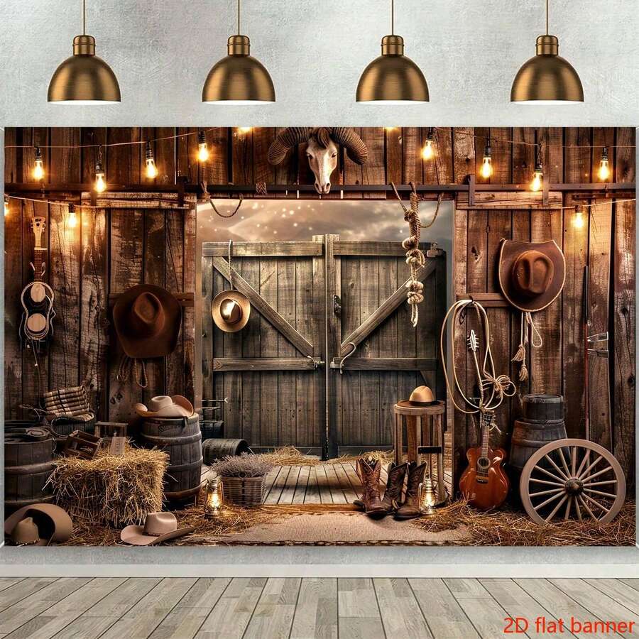 Fondo de Vaquero Occidental: Decoración Rústica del Lejano Oeste para Fiestas, Cumpleaños, Etc. - Versátil, Sin Necesidad de Energía, Excelente para Fotomatones y Decoración del Hogar - 1 - Ver 1