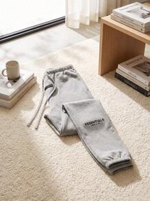 Fear Of God ESSENTIALS SS22 Dark Oatmeal Fleece Jogger Sweatpants, Relaxed Fit Drawstring Elastic Cuff Streetwear Trousers, For Daily Outing - DARK OATMEAL - View 7