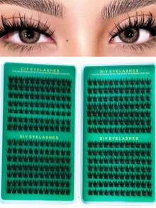 336 Clusters DIY Cluster False Eyelashes, Wispy Fluffy Individual Lashes, Multi-Layered Volume Fake Eyelashes, Soft Thin Band Lashes For Custom Eye Makeup, Suitable For Beginners Daily & Party Makeup - View 7