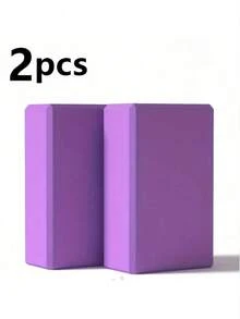 2pcs Yoga Bricks Soft Non-Slip With Beveled Edge Design, Suitable For Yoga, Meditation, Pilates And Other Sports. Helps Deepen Stretching And Improve Flexibility, Non-Slip Wear-Resistant High-Density Bricks, Enhances Flexibility Training Equipment, Lightweight And Durable Support Blocks - Purple - View 4