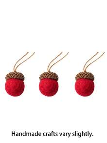 1 Set Christmas Felt Acorn Decorations, Felt Ball Pine Cone Pendants, Can Be Hung On Christmas Tree, Wreath, Wall And Window, Suitable For Christmas Party, Winter Holiday, Family Gathering And DIY Craft Projects - A - View 12
