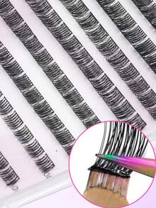 130 Clusters Glue Free Voluminous Fluffy False Eyelashes, 10-18mm Mixed Pre-Glued Self-Adhesive Wispy Extension Lashes, Segmented Dense Lash Clusters For Women Beginners Everyday Eye Makeup Tools, Easy Application - D - View 8