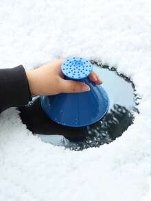 2pcs Car Windshield Magic Ice Scraper Funnel Snow Shovel, Round Plastic Snow Scraper Snow Removal Tool - A - View 5