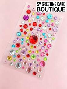 1pc Colorful Faux Crystal Decorative Sticker, Round Diamond + Five-Pointed Star + Heart Multi-Shape Acrylic Self-Adhesive Patch, Surface Embellishment Sticker For Phone Case, Tablet And Other Digital Device Shell Decoration - Decorative Stickers - View 7