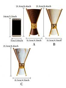1pc Conical Metal Incense Burner With Delicate Wood Grain Texture. Sleek Minimalist Luxury Design. Builds Tranquil Aromatic Vibes For Home, Office, Yoga Spaces And Parties. Exquisite Craft, Tasteful Gift For All Occasions. - Incense Burner - View 11