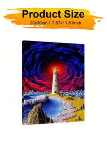 DIY Vibrant Surreal Lighthouse Storm (Frameless Or Framed 8x12 / 16x20 Inches) Paint By Numbers Kit(Acrylic) Arts & Crafts For Adult Beginners, Home Wall Decor, And Holiday Gifts - Sets - View 10