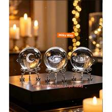 2pcs Set (Sphere + Base) 60mm Meteor Moon 3D Crystal Ball Decoration, Engraved Base, Home Decor, Holiday Gift, Mid-Autumn Festival Decor, Birthday Decor, Eid Decor - Multicolor - View 10