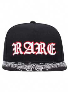 1pc Fashion Flat Edge Hat Gothic Letter Paisley Embroidered Baseball Hat Street HipHop Hat Outdoor Daily Adjustable Decorative Hat Sunshade Hat Unisex - RARE - View 2