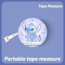 1pc Disney [One-Click Retraction] 2.0m Tape Measure, Stitch Cute Peripheral Portable Mini Tape Measure For Clothing, Waist, Hip, Three-Circumference, Height Measurement, Soft Tape - Multi-color - View 3
