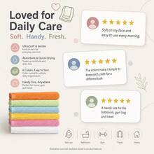 Face Towels 40/6/12/24pcs, Super Soft Skin-Friendly Facial Cloths, Suitable For Sensitive Skin, 10x10 Inch Small Size Face Towels, Reusable Washable Makeup Remover Cloths, Easy Rinse Multi-Color Facial Cleansing Cloths - Multicolor - View 6
