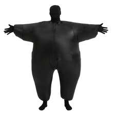 Halloween Christmas Party White Silicone Inflatable Costume, Unisex Inflatable Costume, Holiday Personalized Outfit Inflatable Costume, Blower Included, Battery Not Included - Black - View 1